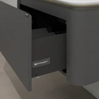 Тумба с раковиной Black&White Universe 935900 90 см серый